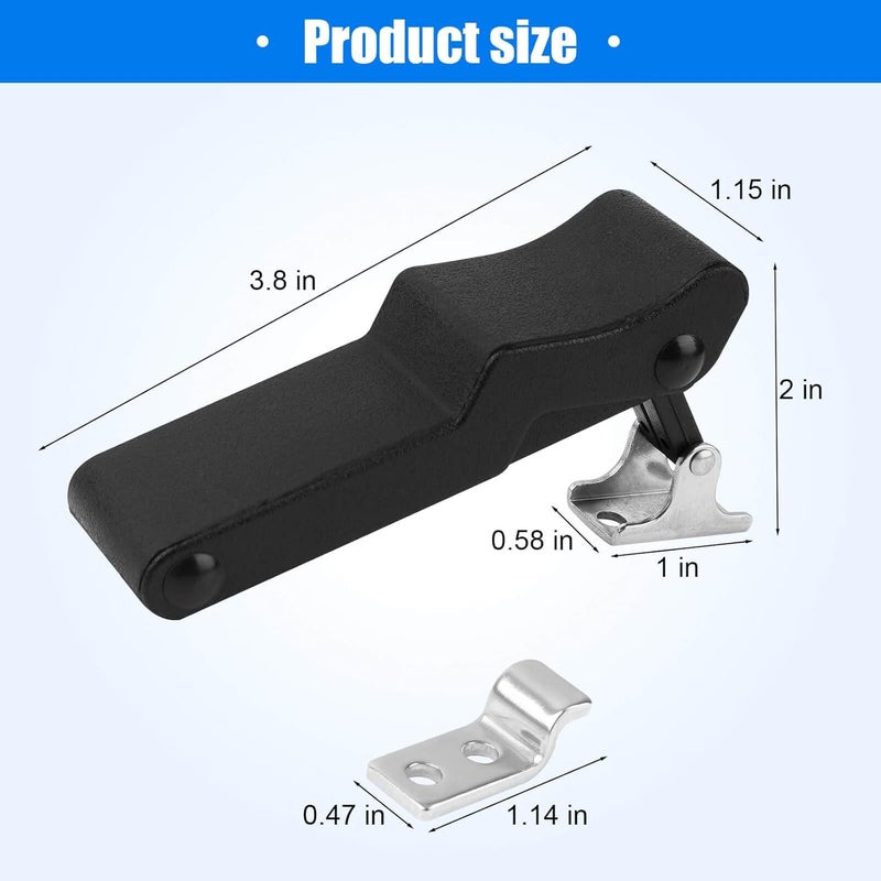 AFZZ Flexible Rubber Draw Latch, Black Front Storage Rack Rubber Latch with Stainless Steel Concealed Keeper for Cooler, Boat Compartment, Tool Box, Cargo Box - 2 Pcs - Image 2
